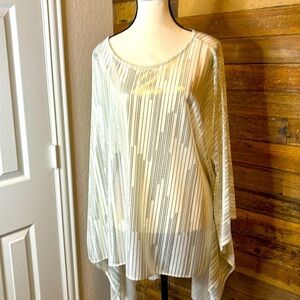 Sheer white and silver blouse